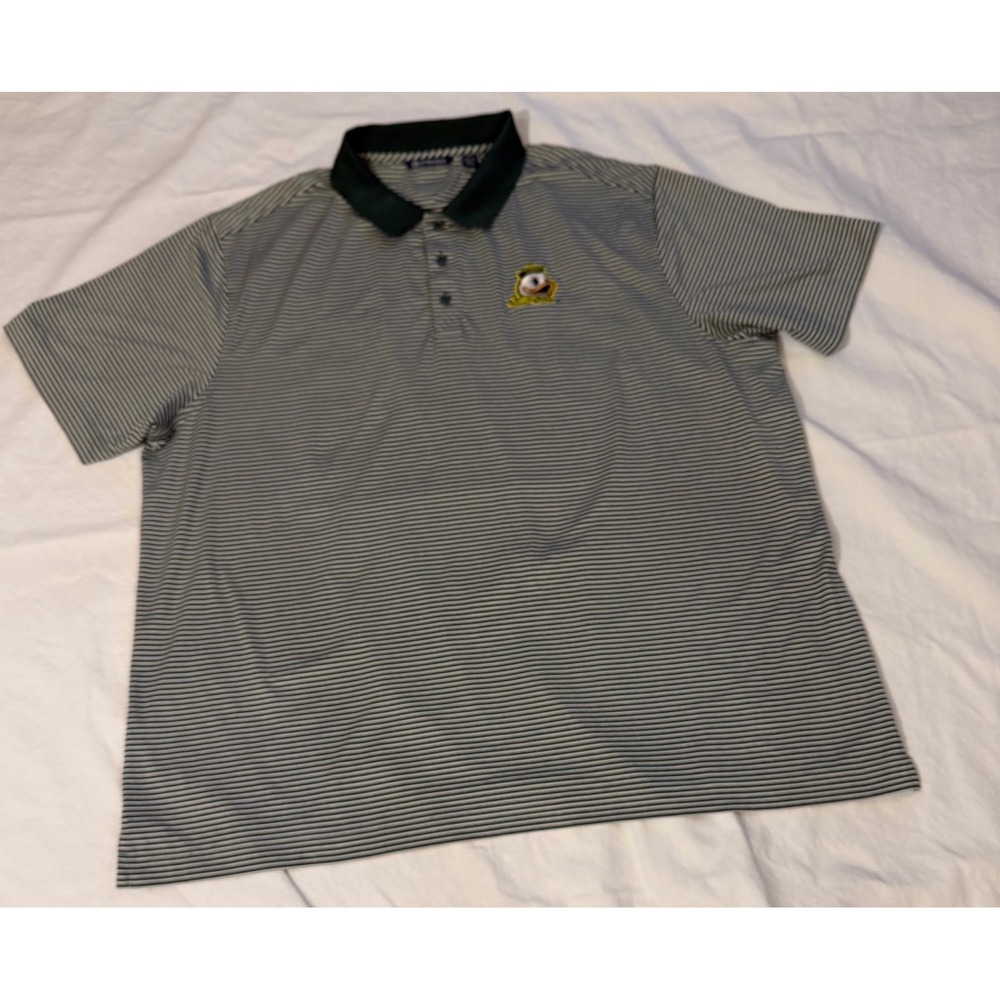 Cutter & Buck Oregon Ducks Polo Shirt Men's 3XB Big Green Striped Embroidered...